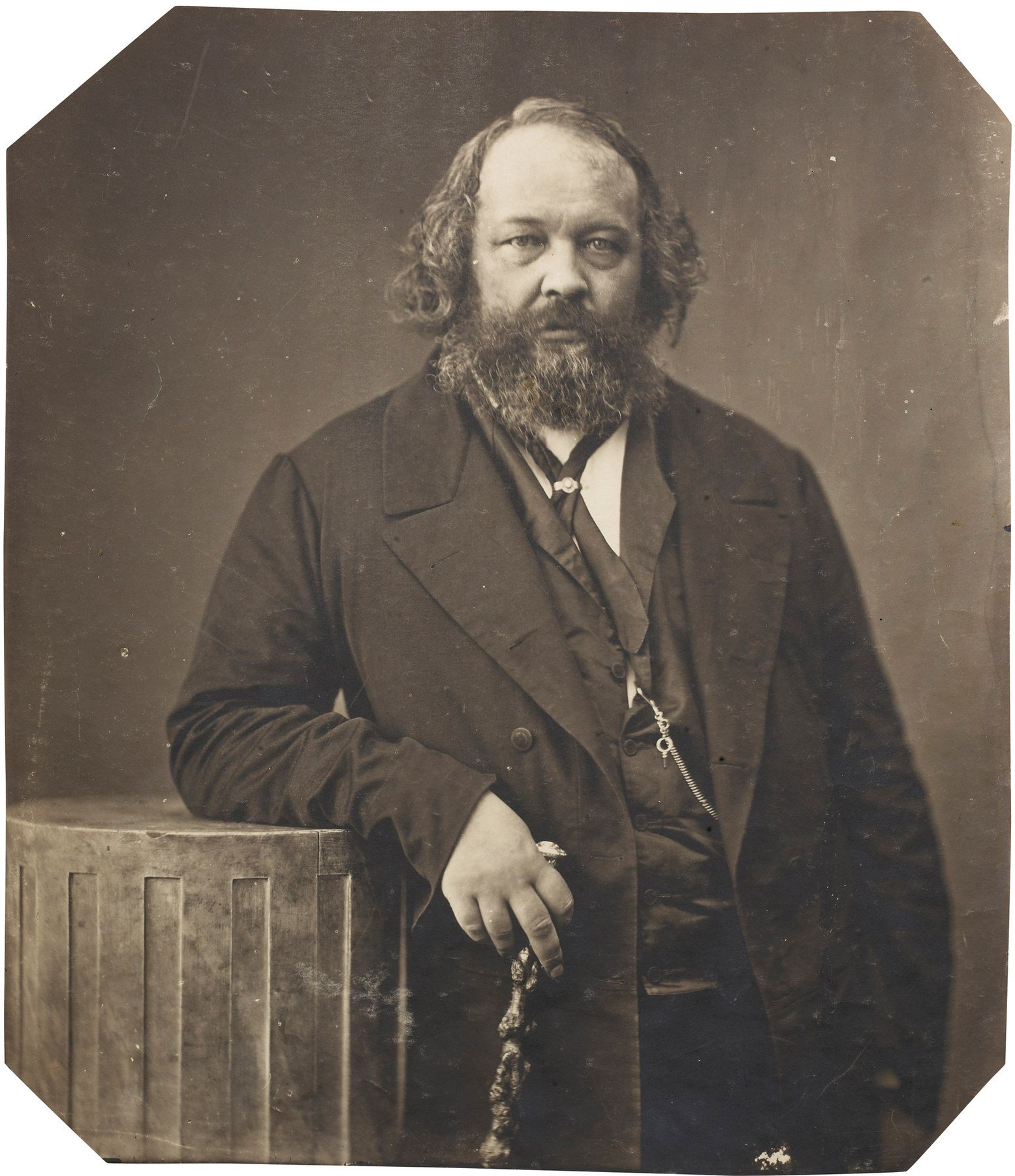 Black-and-white portrait of Mikhail Bakunin photographed by Nadar around 1860.