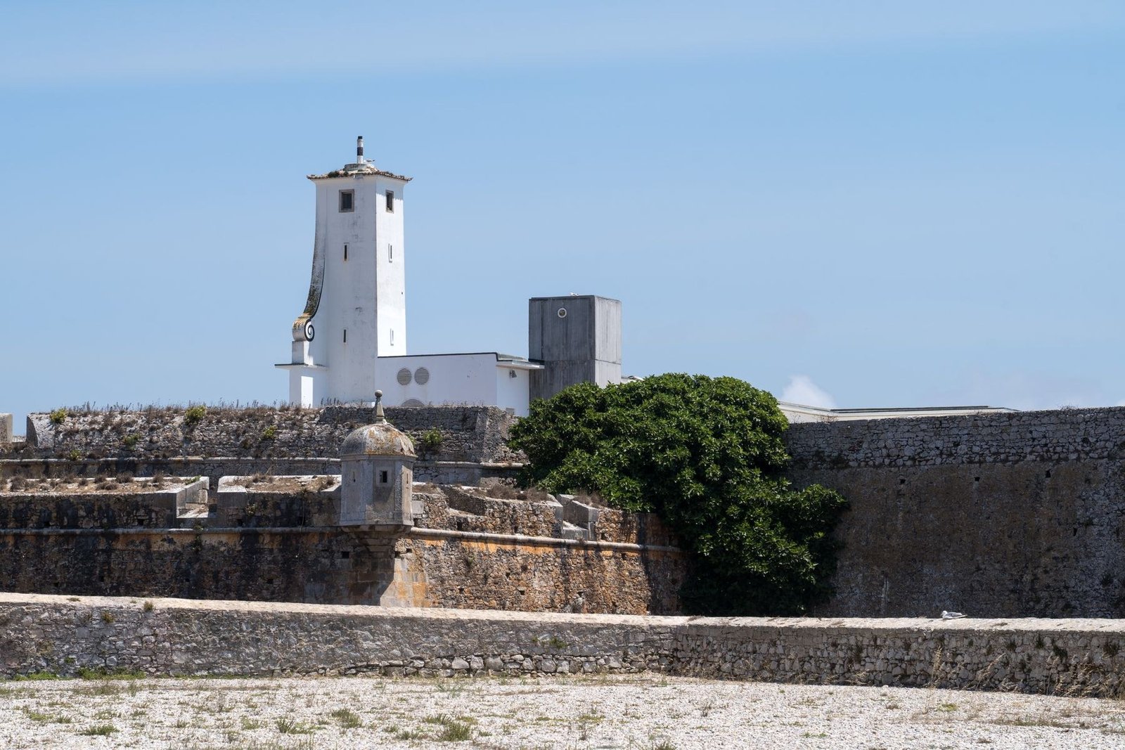 The stone walls and buildings of the Fortress of Peniche on Portugal’s Atlantic coast.