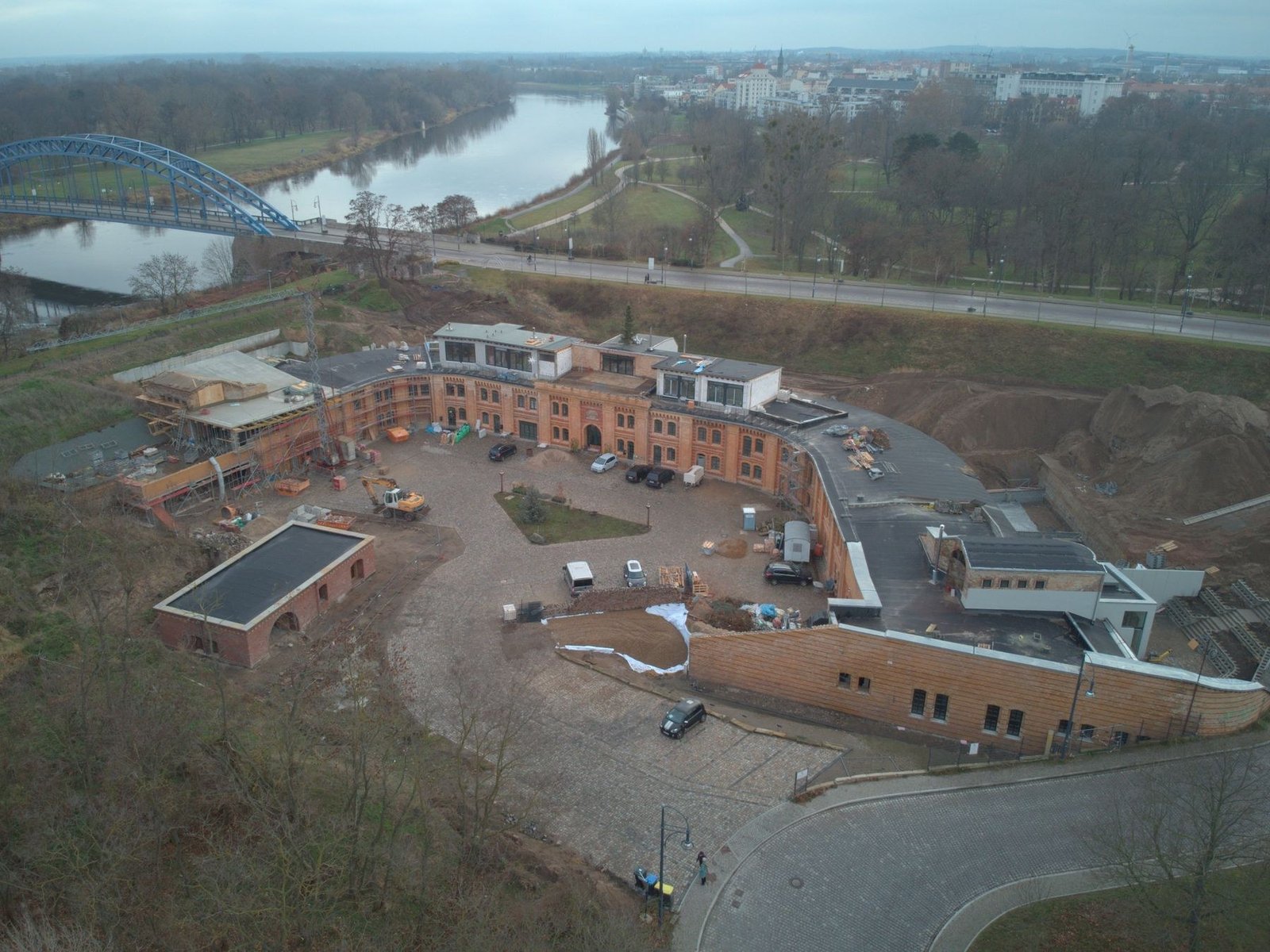 Modern view of the surviving Kavalier I Scharnhorst fortification in Magdeburg, Germany.