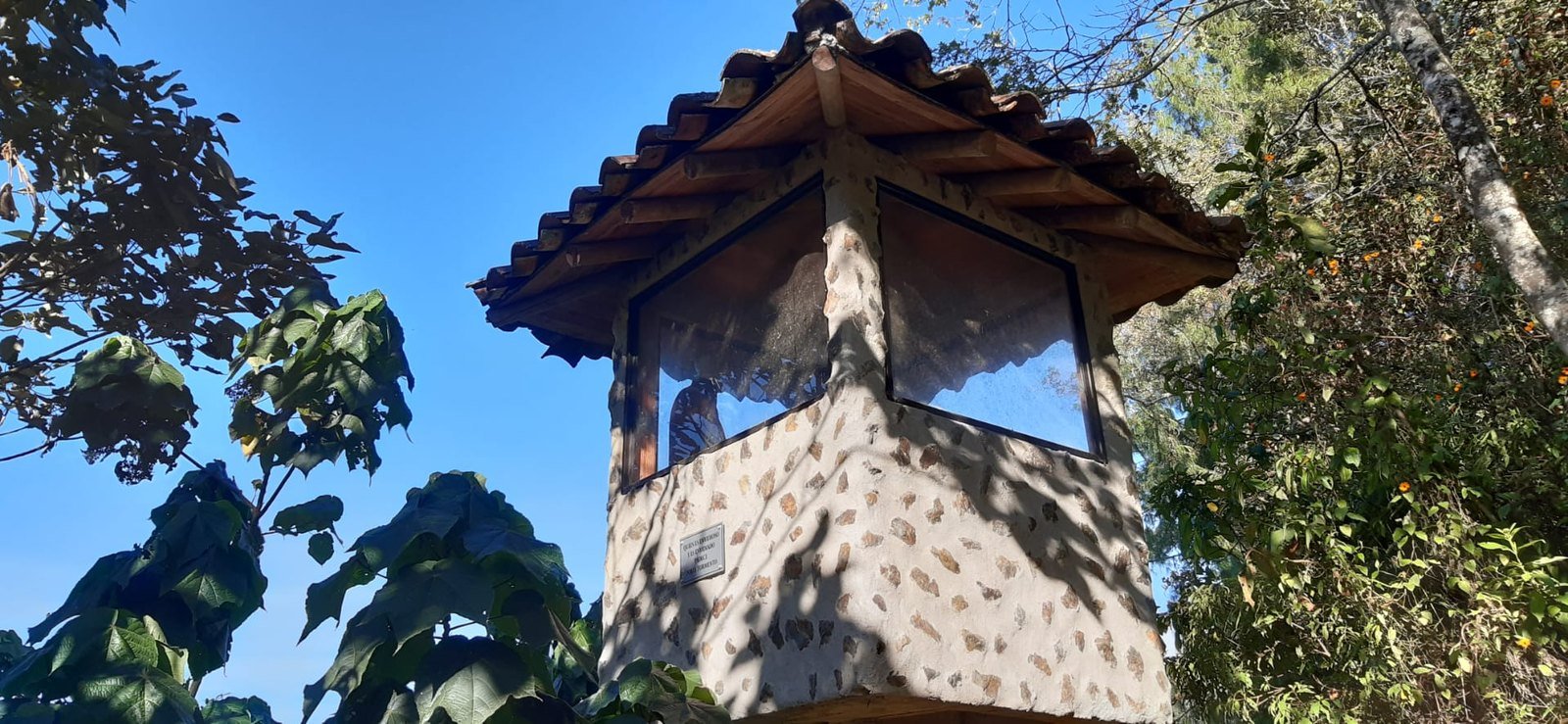 A surviving guard house at the former La Catedral prison site in Envigado.