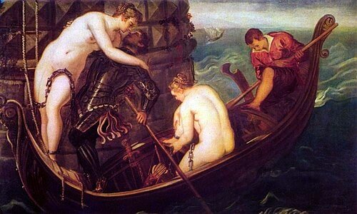 Sixteenth-century painting by Tintoretto showing an imagined dramatic liberation of Arsinoe.