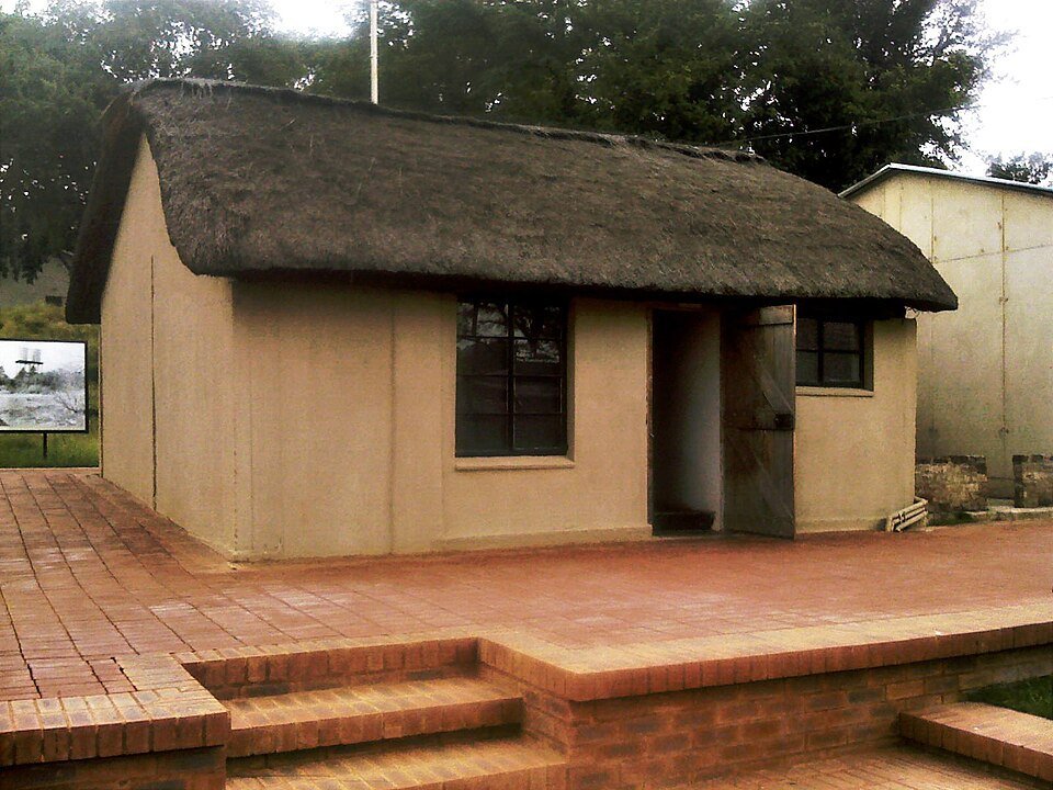 The thatched meeting hut at Liliesleaf Farm in Rivonia, photographed in 2008.