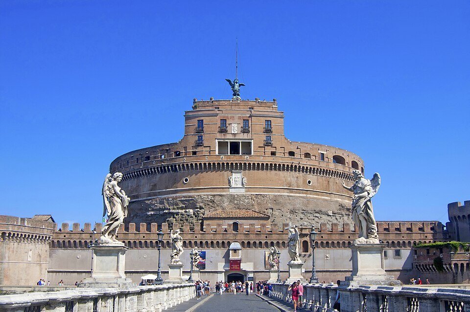 Modern exterior view of Castel Sant’Angelo from Ponte Sant’Angelo