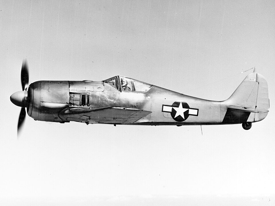 Captured Focke-Wulf Fw 190 in flight