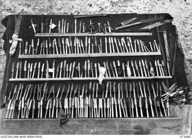 Improvised knives recovered after the Cowra Breakout in August 1944.