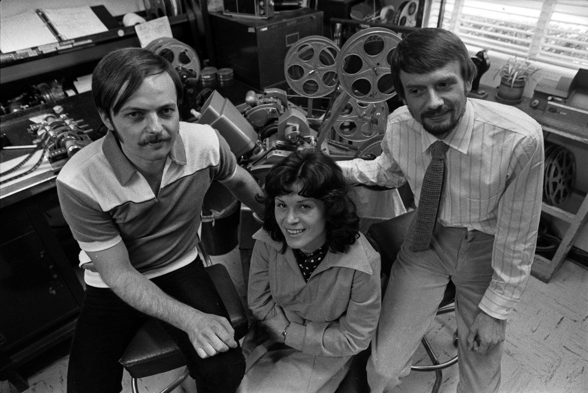 Günter Wetzel, Doris Strelzyk and Peter Strelzyk photographed in November 1979 after the two families’ hot-air-balloon escape from East Germany.