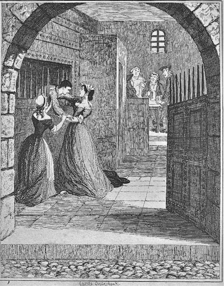 George Cruikshank’s nineteenth-century illustration of Jack Sheppard escaping Newgate’s Condemned Hold.
