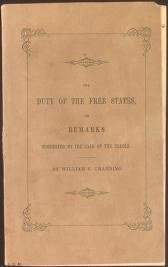 Title page of William Ellery Channing's 1842 pamphlet The Duty of the Free States, written about the Creole case.